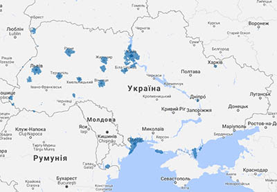 Карта 4G покрытия Kyivstar